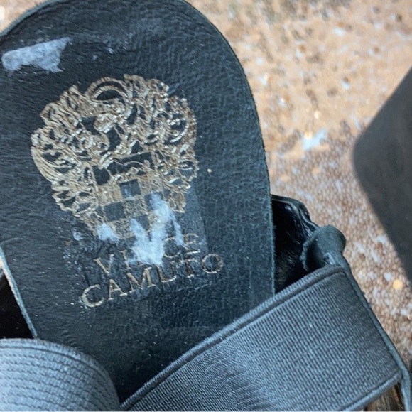 VINCE CAMUTO Black Kresta Platform Wedge Sandals 10M Women’s - Picture 8 of 8